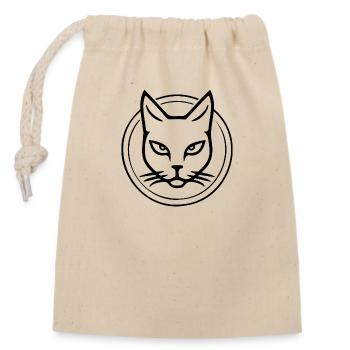 Katze Katzen Kätzchen Katzendame - Verschließbarer Geschenkbeutel aus Baumwolle (14x20cm) - Natur - Vorne