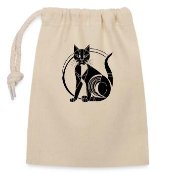 Katze Katzen Kätzchen Katzendame - Verschließbarer Geschenkbeutel aus Baumwolle (14x20cm) - Natur - Vorne