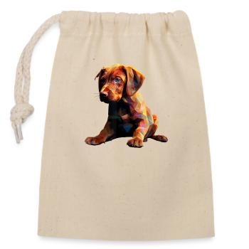 Vizsla Puppy Dog Pop Art - Sac cadeau en coton avec cordon (14 x 20 cm) - nature - Devant