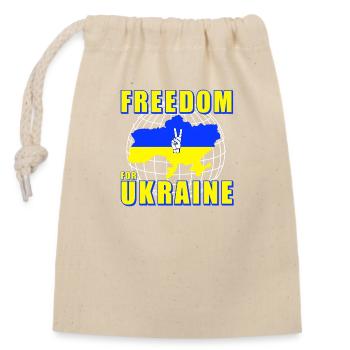 Freedom for Ukraine - Closable cotton gift bag (14x20cm) - nature - Front