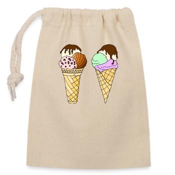 Eis - Verschließbarer Geschenkbeutel aus Baumwolle (14x20cm) - Natur - Vorne