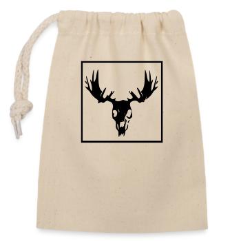 Saké d’orignal - Sac cadeau en coton avec cordon (14 x 20 cm) - nature - Devant