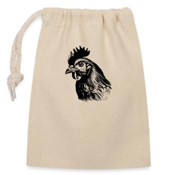 Huhn Hühnerstall Geflügel Hahn Bauernhof - Verschließbarer Geschenkbeutel aus Baumwolle (14x20cm) - Natur - Vorne