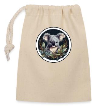 Koala mignon - Sac cadeau en coton avec cordon (14 x 20 cm) - nature - Devant