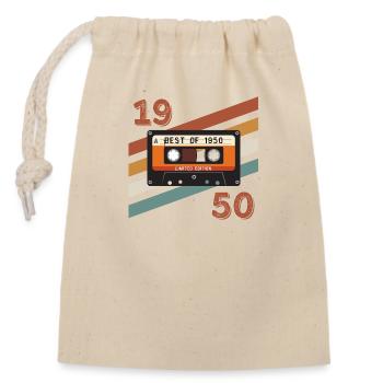 1950 retro vintage anniversary - Closable cotton gift bag (14x20cm) - nature - Front