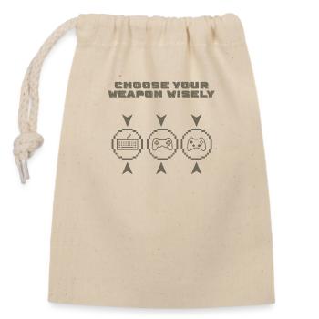 choose your weapon - Closable cotton gift bag (14x20cm) - nature - Front