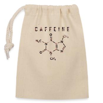Molécule de caféine - Sac cadeau en coton avec cordon (14 x 20 cm) - nature - Devant
