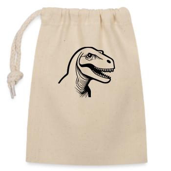 Dino Dinosaurier Dinosaurs Paläontologie - Verschließbarer Geschenkbeutel aus Baumwolle (14x20cm) - Natur - Vorne