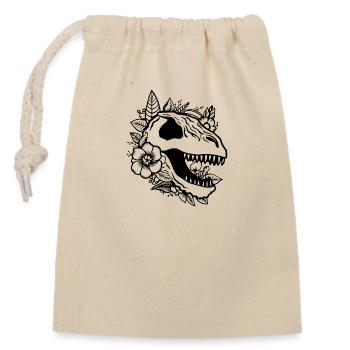 Dino Dinosaurier Dinosaurs Paläontologie - Verschließbarer Geschenkbeutel aus Baumwolle (14x20cm) - Natur - Vorne