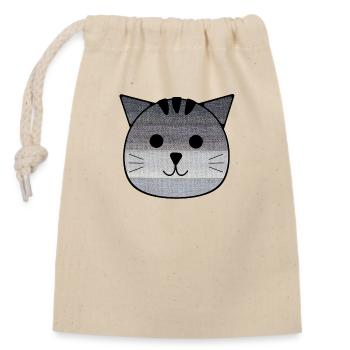 The Little Cat Otto - Closable cotton gift bag (14x20cm) - nature - Front