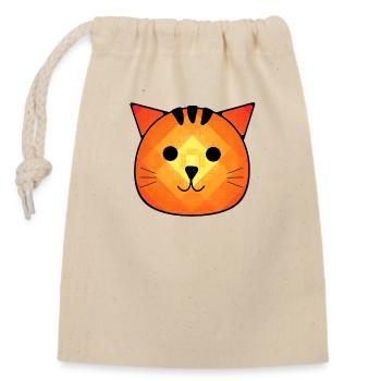 The Little Cat Otto - Closable cotton gift bag (14x20cm) - nature - Front