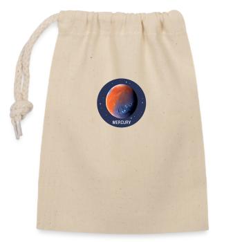 Planet Merkur - Verschließbarer Geschenkbeutel aus Baumwolle (14x20cm) - Natur - Vorne