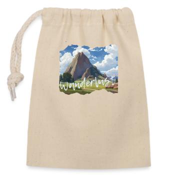 Wandern - Verschließbarer Geschenkbeutel aus Baumwolle (14x20cm) - Natur - Vorne
