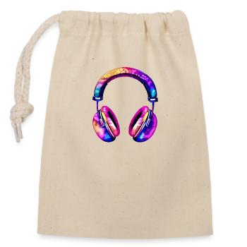 Kopfhörer Musik hören Gesang Musiker Gamer Sänger - Verschließbarer Geschenkbeutel aus Baumwolle (14x20cm) - Natur - Vorne