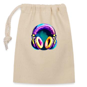 Kopfhörer Gesang Musiker Gamer Sänger Musik hören - Verschließbarer Geschenkbeutel aus Baumwolle (14x20cm) - Natur - Vorne