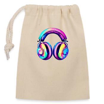 Gamer Kopfhörer Musiker Sänger Musik hören Gesang - Verschließbarer Geschenkbeutel aus Baumwolle (14x20cm) - Natur - Vorne