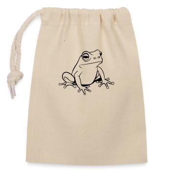 Frosch Amphibie Kröte - Verschließbarer Geschenkbeutel aus Baumwolle (14x20cm) - Natur - Vorne