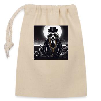 Gangster Raton laveur - Sac cadeau en coton avec cordon (14 x 20 cm) - nature - Devant