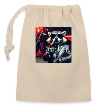 Gangster Raton laveur - Sac cadeau en coton avec cordon (14 x 20 cm) - nature - Devant
