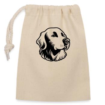 Golden Retriever - Closable cotton gift bag (14x20cm) - nature - Front