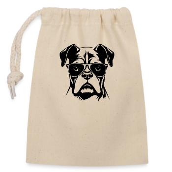 Races de chiens boxers - Sac cadeau en coton avec cordon (14 x 20 cm) - nature - Devant