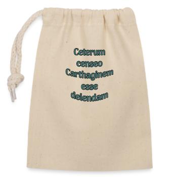 Ceterum censeo Carthaginem esse delendam - Closable cotton gift bag (14x20cm) - nature - Front
