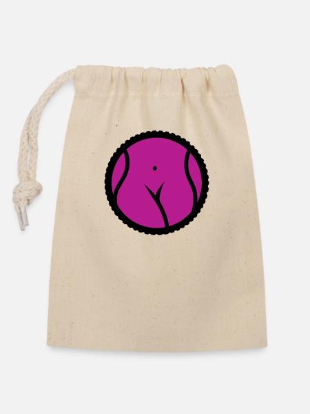 Gums Rose - Sac cadeau en coton avec cordon (14 x 20 cm) - nature