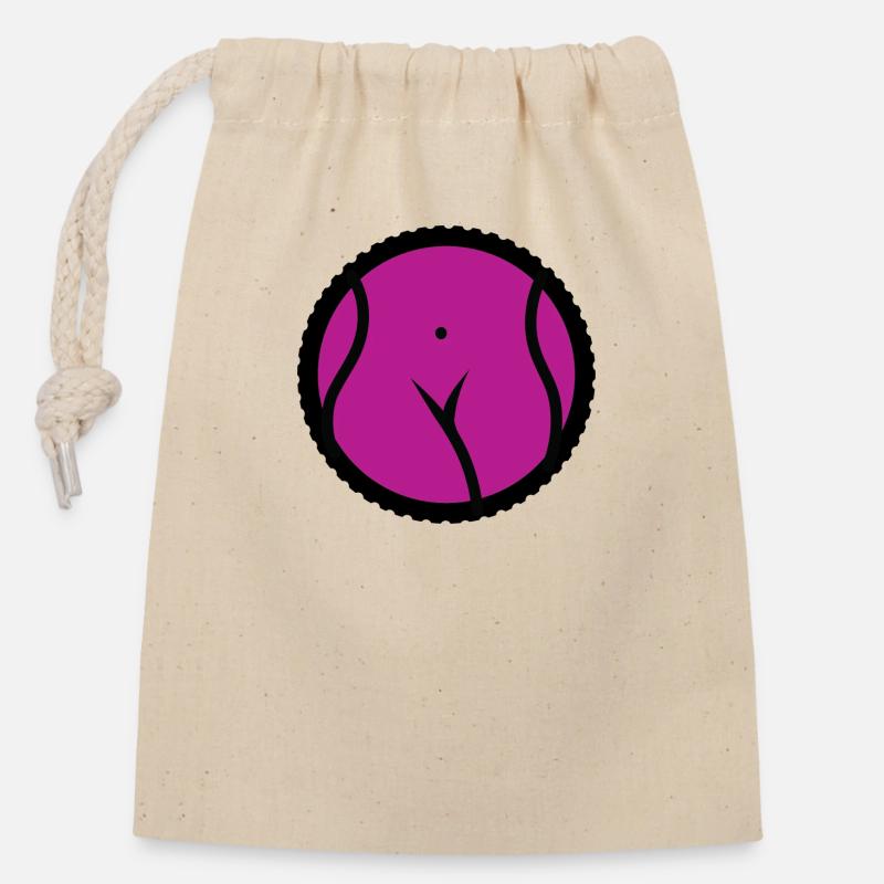 Gums Rose - Sac cadeau en coton avec cordon (14 x 20 cm) - nature