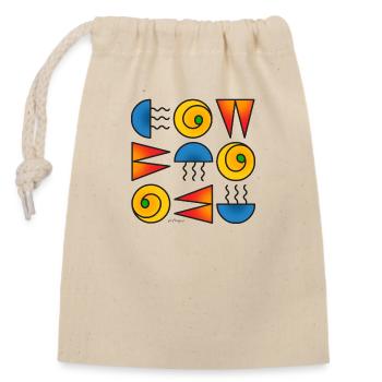 Modèle Moda 100623 3 - Sac cadeau en coton avec cordon (14 x 20 cm) - nature - Devant