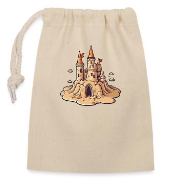 Le château de sable orange - Sac cadeau en coton avec cordon (14 x 20 cm) - nature - Devant