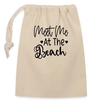 Meet Me At The Beach - Closable cotton gift bag (14x20cm) - nature - Front