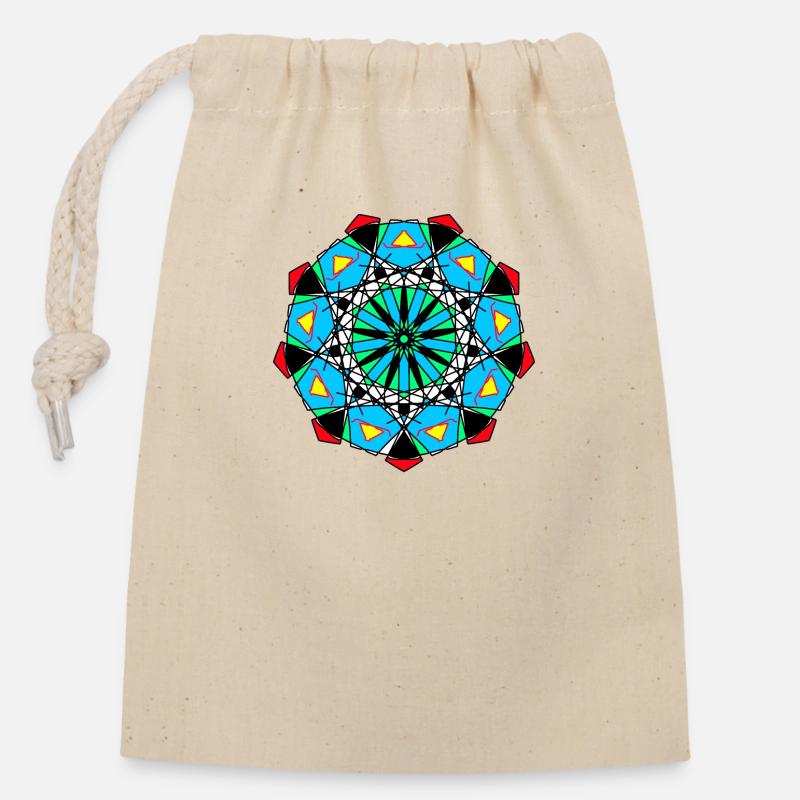 Pattern - Closable cotton gift bag (14x20cm) - nature
