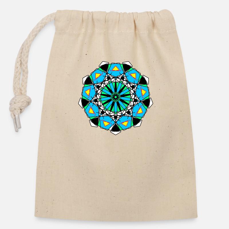Pattern - Closable cotton gift bag (14x20cm) - nature