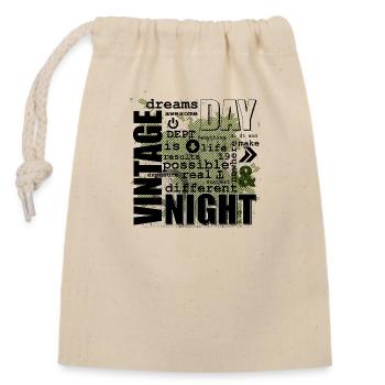 JOUR &NUIT - Sac cadeau en coton avec cordon (14 x 20 cm) - nature - Devant