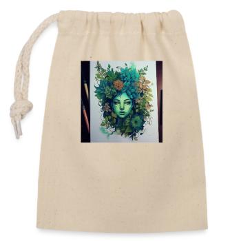 Déesse botanique - Sac cadeau en coton avec cordon (14 x 20 cm) - nature - Devant