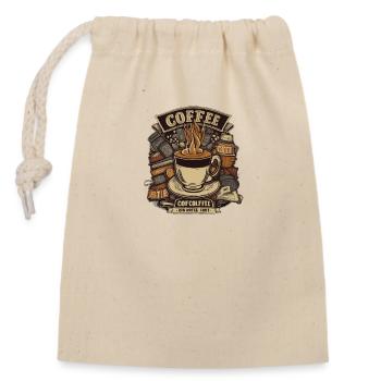 Coffee Is Always a Good Idea - Closable cotton gift bag (14x20cm) - nature - Front