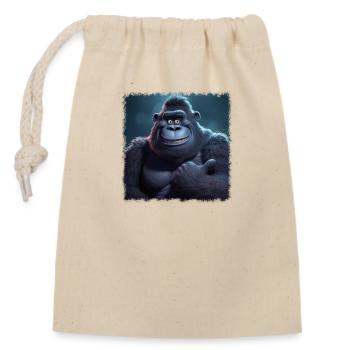 Gorille cool - Sac cadeau en coton avec cordon (14 x 20 cm) - nature - Devant