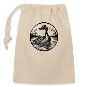 Ente Vögel Enten - Verschließbarer Geschenkbeutel aus Baumwolle (14x20cm) - Natur - Vorne