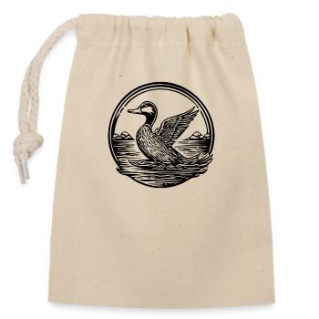 Ente Vögel Enten - Verschließbarer Geschenkbeutel aus Baumwolle (14x20cm) - Natur - Vorne