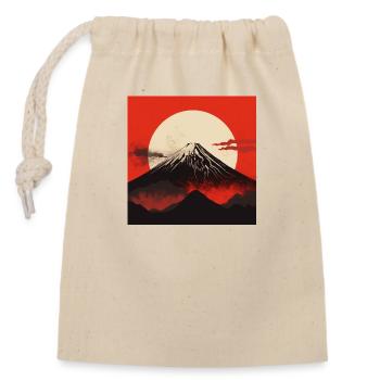 Die Pracht des Mount Fuji - Verschließbarer Geschenkbeutel aus Baumwolle (14x20cm) - Natur - Vorne