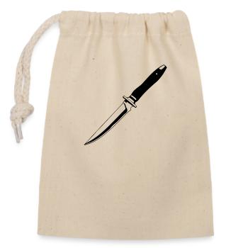 Messer Messerschmied Messerliebhaber - Verschließbarer Geschenkbeutel aus Baumwolle (14x20cm) - Natur - Vorne