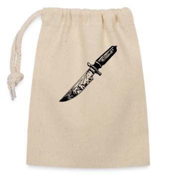 Messer Messerschmied Messerliebhaber - Verschließbarer Geschenkbeutel aus Baumwolle (14x20cm) - Natur - Vorne