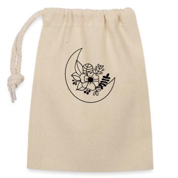 Flower moon - Closable cotton gift bag (14x20cm) - nature - Front