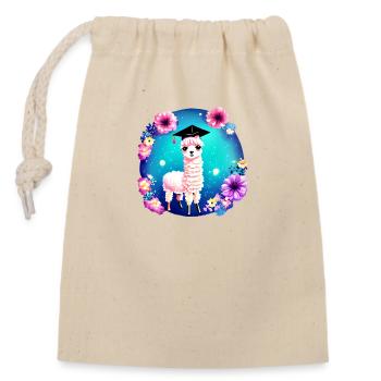 Bachelor School Leaving Certificate Alpaca Studies Graduate - Closable cotton gift bag (14x20cm) - nature - Front