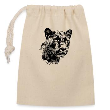 Panther Predator Jungle Wildcat - Sac cadeau en coton avec cordon (14 x 20 cm) - nature - Devant