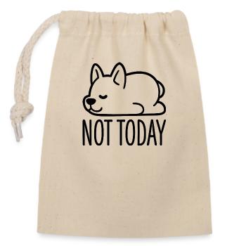 Not Today - Closable cotton gift bag (14x20cm) - nature - Front