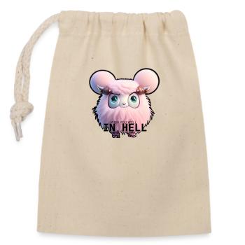 Wish u well ... - Closable cotton gift bag (14x20cm) - nature - Front