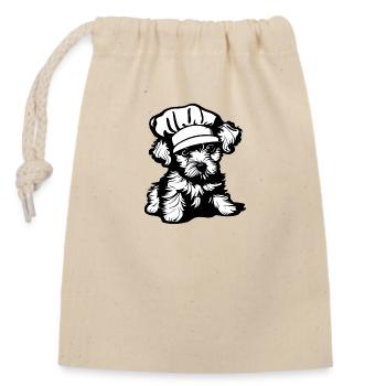 Pudel Hundehalter Gastronom Pudelwelpe Hundeliebe - Verschließbarer Geschenkbeutel aus Baumwolle (14x20cm) - Natur - Vorne