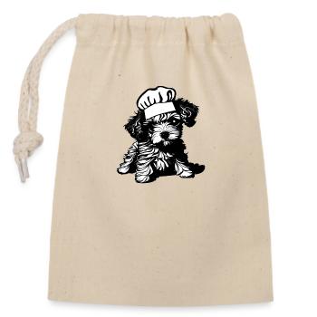 Pudel Hundehalter Hundeliebe Pudelwelpe Gastronom - Verschließbarer Geschenkbeutel aus Baumwolle (14x20cm) - Natur - Vorne