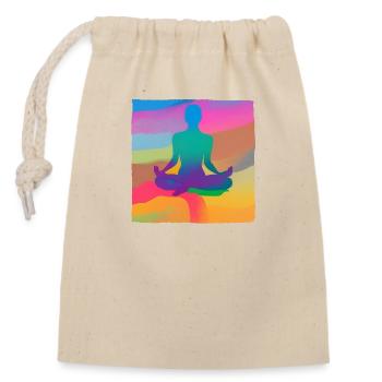 Yoga - Verschließbarer Geschenkbeutel aus Baumwolle (14x20cm) - Natur - Vorne